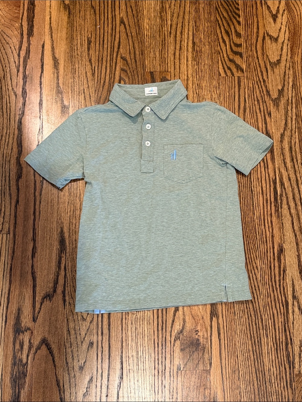 Boys Johnnie-O Heather Sage Green Polo Shirt with Chest Pocket size 7